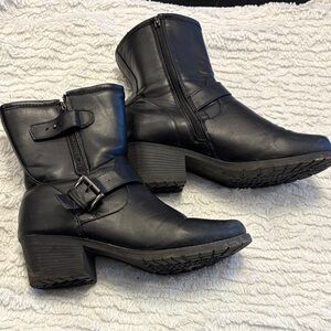 George Faux Leather Ankle Boots -Size 10
